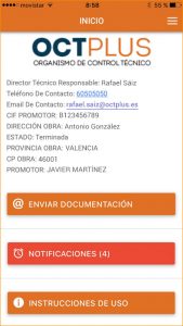 app octplus pantalla inicio